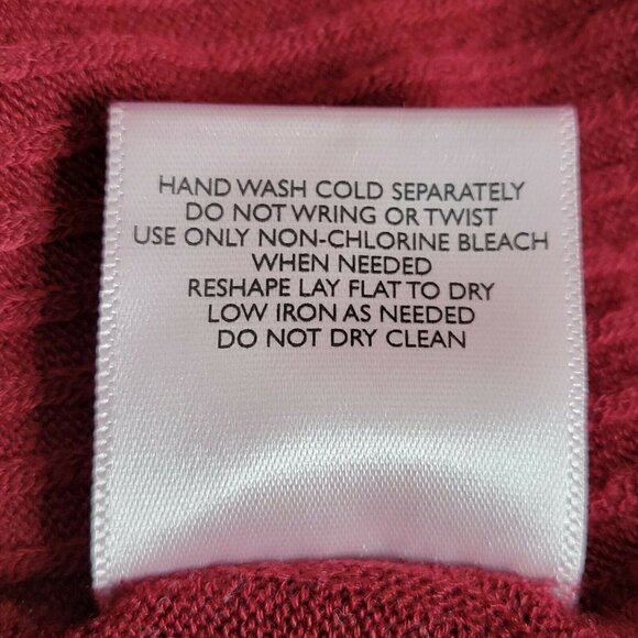 ModCloth Sweater Size 2X Ribbed Knit Tie Front Burgundy 3/4 Sleeve Stretch - Picture 8 of 8